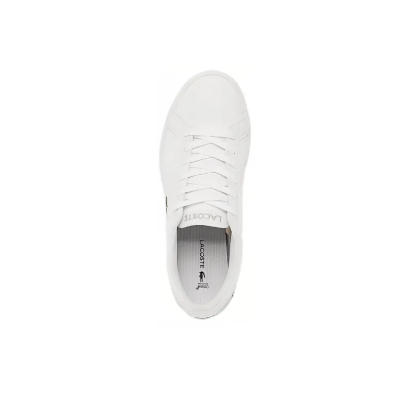 LACOSTE Lightweight Low Top Skateboard Shoes Women's White-4