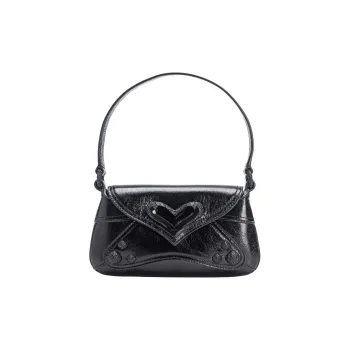 PINKO Cow Leather One Shoulder Handbags Women's Black