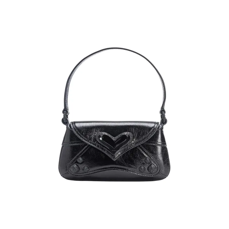 PINKO Cow Leather One Shoulder Handbags Women's Black-0