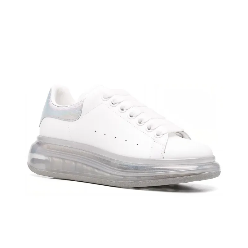 Alexander McQueen Leather Larry Oversized Sneakers 'White Iridescent' Women's-2