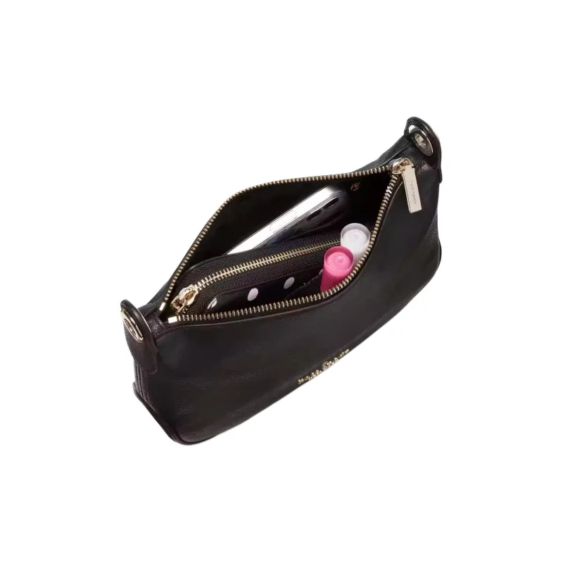 Kate Spade Pebbled Leather Shoulder Bag Crossbody Bag Small Size Women's Black-3