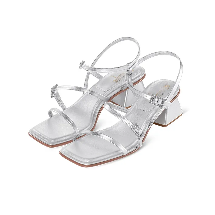 7or9 Strap Sandals 5cm Women's Silver-1