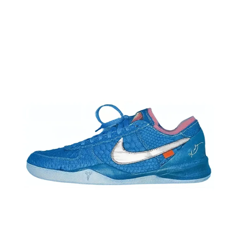 OFF WHITE x Nike Kobe 8 Protro Wear Resistant Low Top Basketball Shoes Men's Blue-0