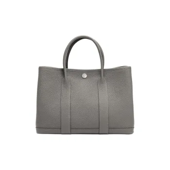 HERMES Garden Party Negonda Calfskin Handbag Shoulder Bag Unisex 0L Grismeyer Cumulonimbus Gray