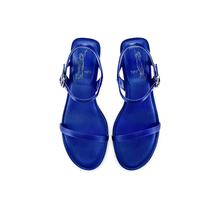 7or9 Indigo Blue Floral Strap Sandals 3.5cm Women's Royal Blue-3