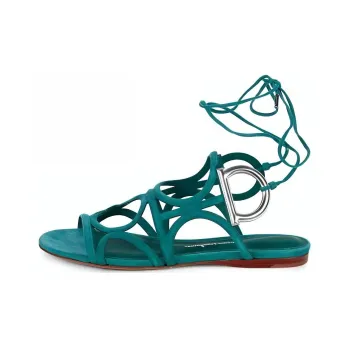 FERRAGAMO GANCINI One Strap Sandals Women's Green