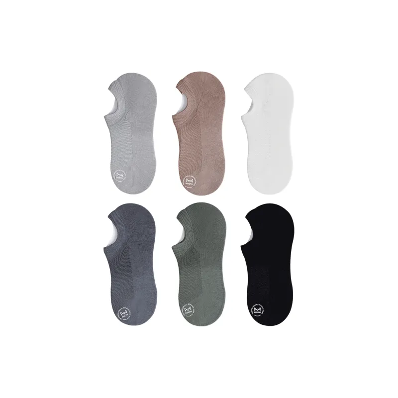 MIIOW No Show Socks Men's 6 Pack Mixed Color-0