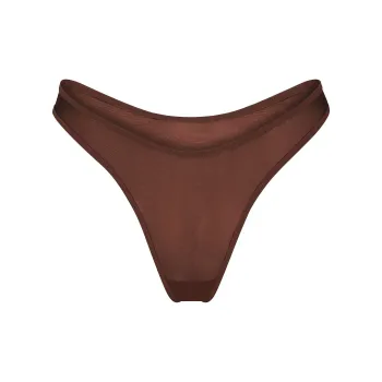 SKIMS ULTRA FINE MESH THONG Underpants Women's 1 Pack Mahogany/Mahogany