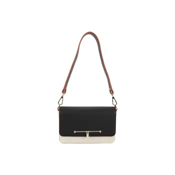 Strathberry Cow Leather Shoulder Bag Small Size Women's Beige Yellow & Black