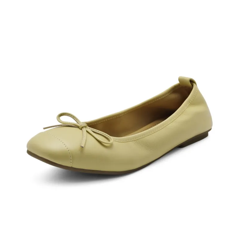 BELLE Casual Single Shoes 1CM Women's Black Ecru Yellow-6