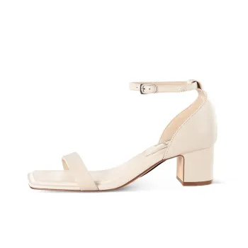 7or9 White Peach Pudding Strap Sandals 5cm Women's