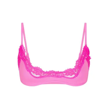 SKIMS FITS EVERYBODY LACE SCOOP BRALETTE Bra Women's Taffy Tonal