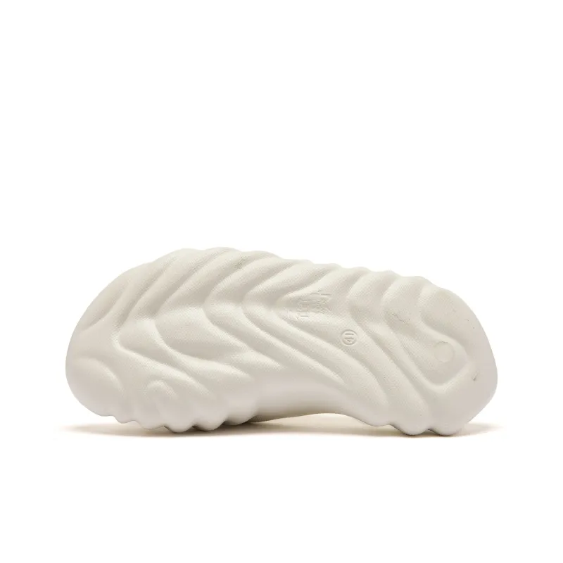 QIAODAN Conch Mops Slip Resistant Abrasion Resistant Quiet Slide Slippers Men's Ancient Porcelain White-4
