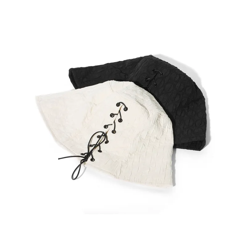 Clect Polyester Bucket Hats Women's Black/White-1