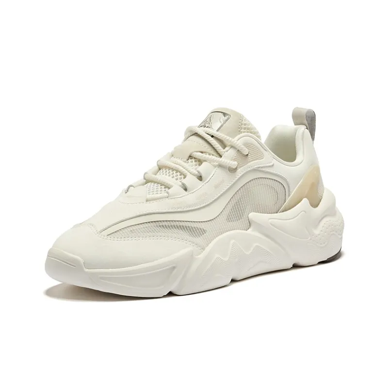 Erke When Song 3.0 Cushioning Anti Slip And Wear Resistant Low Top Chunky Sneakers Women's Microcrystal White Wild Gray-1