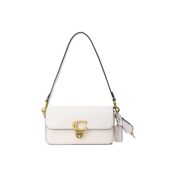 COACH Studio Cow Leather Portable Crossbody Bag, Shoulder Bag Trumpets Women's White