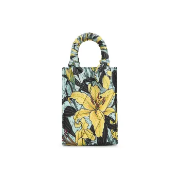 CHARLES&KEITH Fabric Handbag Shoulder Bag Small Size Women's Blue Blue