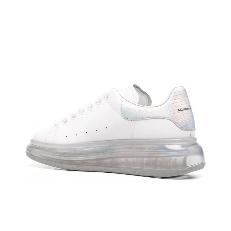 Alexander McQueen Leather Larry Oversized Sneakers 'White Iridescent' Women's-3