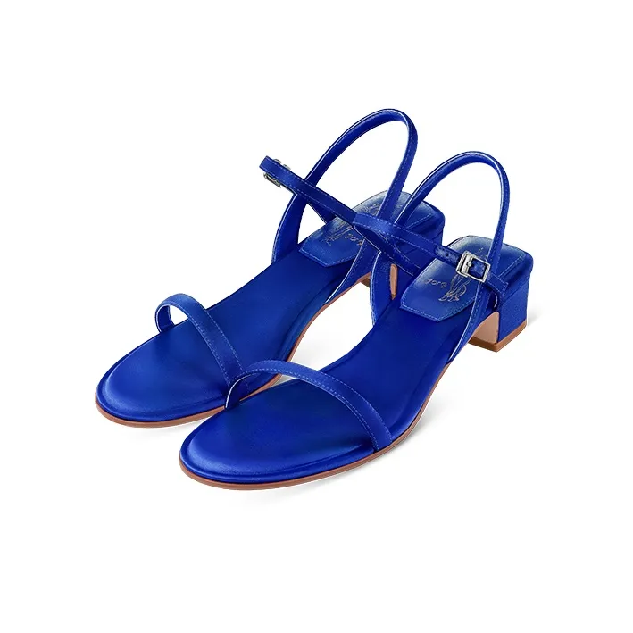7or9 Indigo Blue Floral Strap Sandals 3.5cm Women's Royal Blue-1