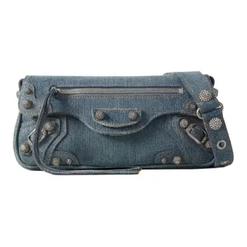 Balenciaga Le Cagole Denim Handbag Shoulder Bag Women's Blue