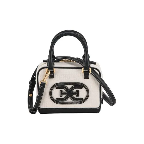 SAM EDELMAN Fabric Boston Bag Shoulder Bag Crossbody Bag Handbag Small Size Women's Black & White