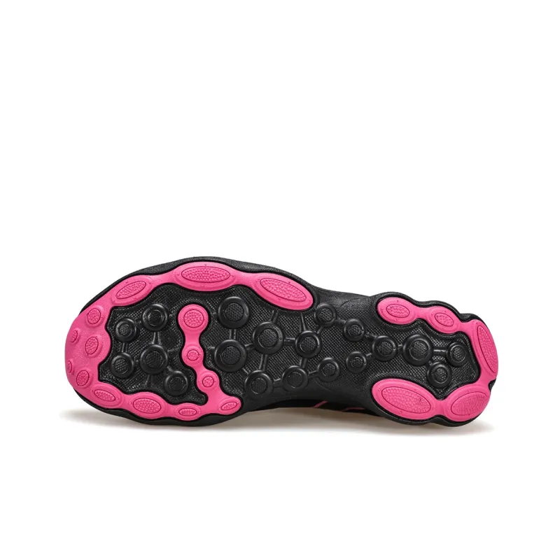 HUMTTO Low Top Outdoor Shoes Women's Black Rose Red-4