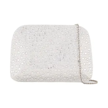 GIORGIO ARMANI Viscose Blended Mulberry Silk One Shoulder Crossbody Clutches Women's Ivory