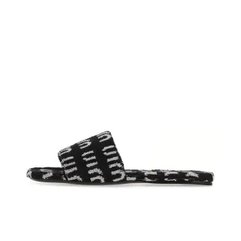 MIU MIU Odor Resistant Slide Slippers Women's Black White
