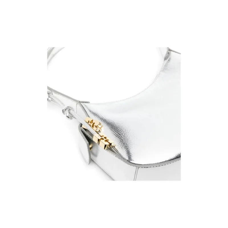 GANNI Recycled Leather Bonded Polyester One Shoulder Handbags Women's Silver-2