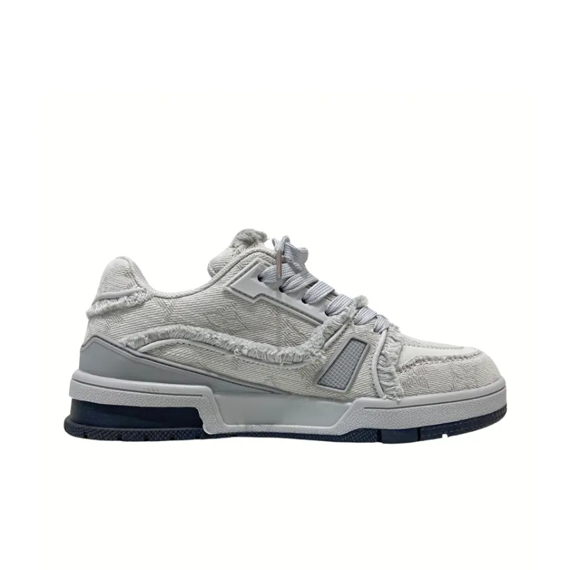 MQGAll Slip Resistant, Abrasion Resistant, Lightweight, Breathable Low Top Skateboard Shoes Unisex Gray-2