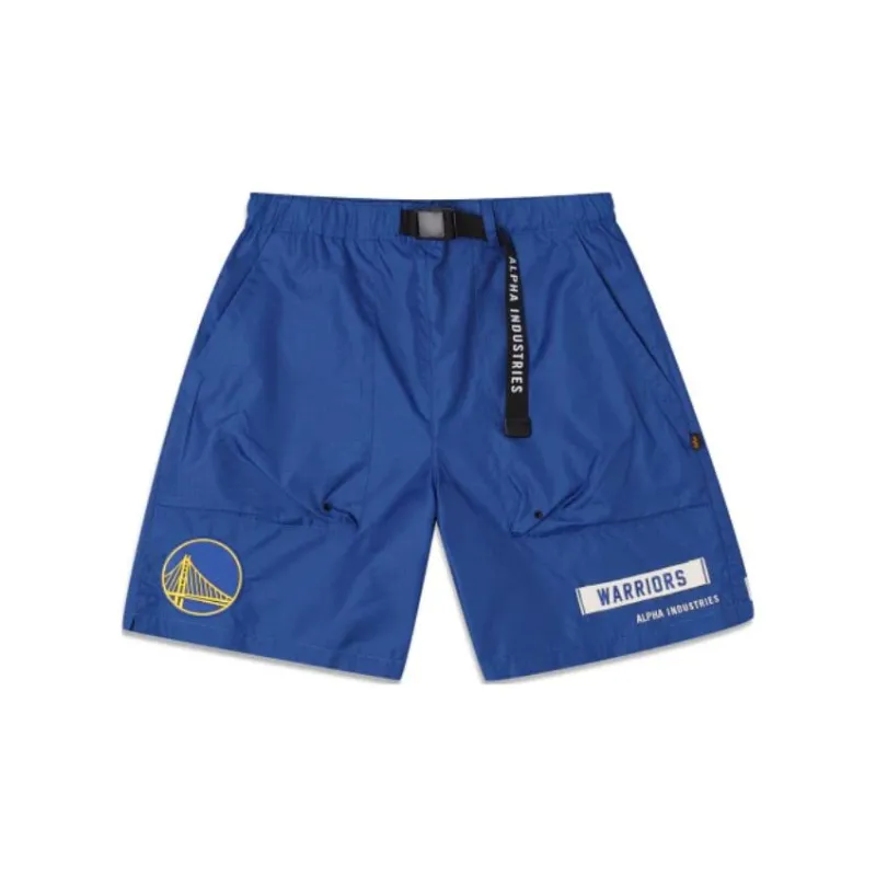 New Era x Alpha Industries Golden State Warriors Casual Shorts Unisex Blue-1