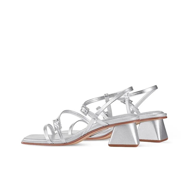 7or9 Strap Sandals 5cm Women's Silver-2