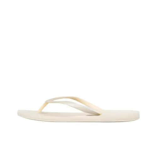 DECATHLON Flip Flops Women's Plain Milk White