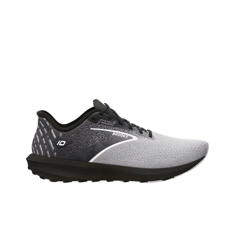 Brooks Launch 10 Cushioned Slip Resistant Low Top Running Shoes Men's Black Gray Color-1