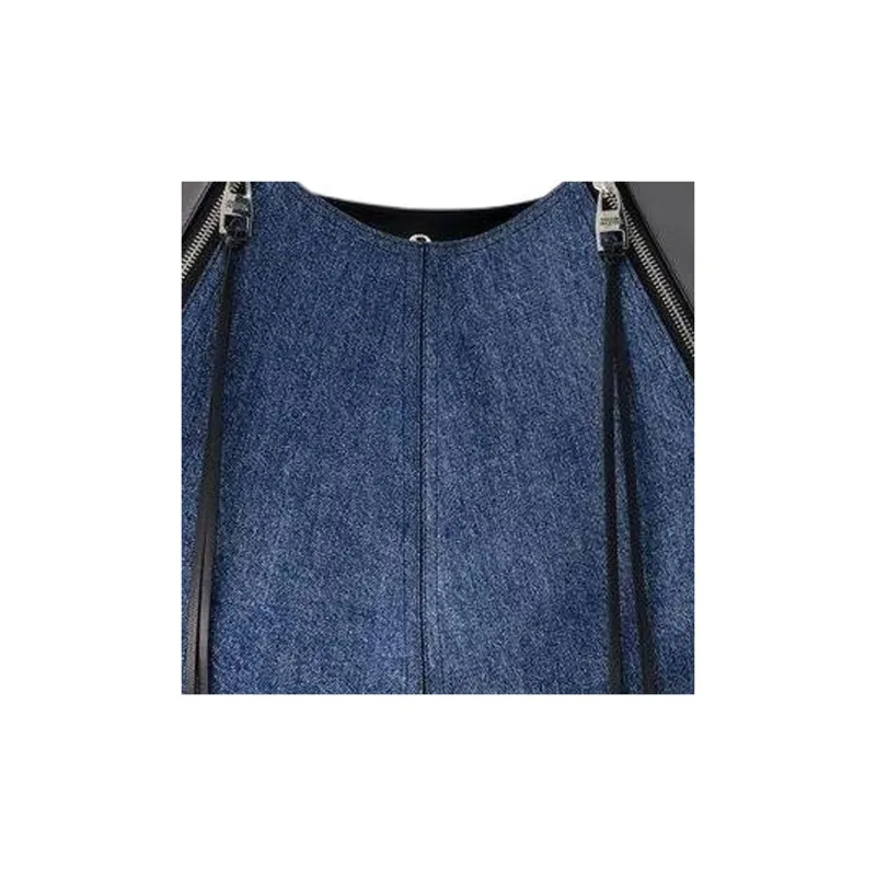 Alexander McQueen Coated Canvas Hobo Bag Handbag Women's Blue & Black-4