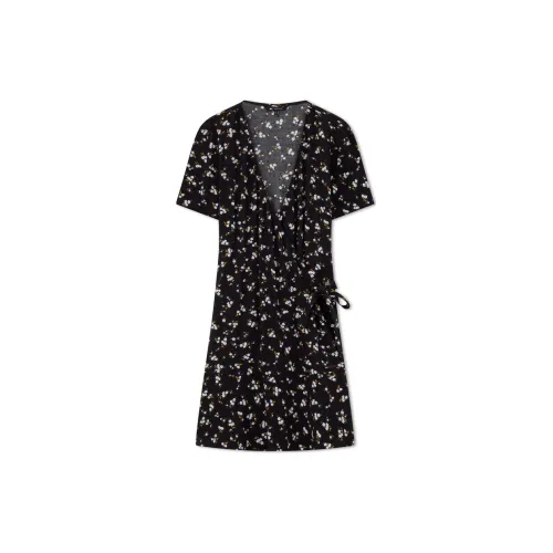 Tommy Hilfiger Short-Sleeved Dresses Women's Black Print 0GR