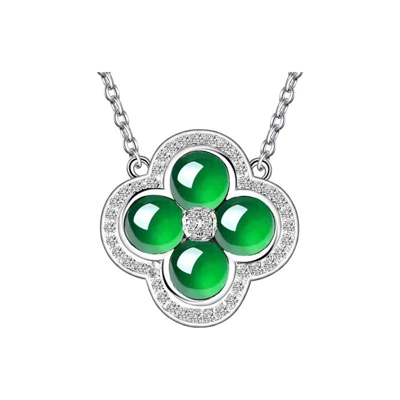 Princess Cui High Ice Jade 18K Gold Necklace Women's-0