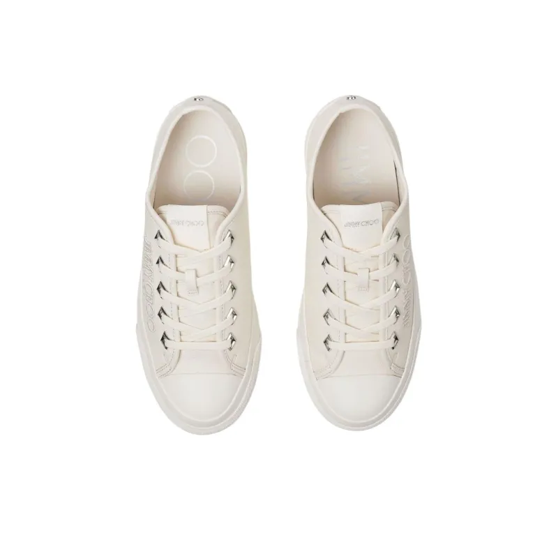 Jimmy Choo Low Top Skateboard Shoes Women's White-3
