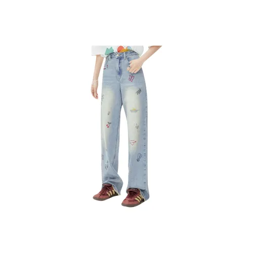 ELF SACK Jeans Women's Colored Glaze Blue