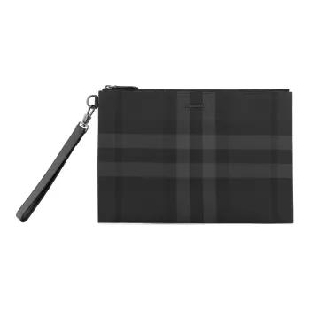 Burberry Leather Envelope Bag Clutches Regular Men's Black