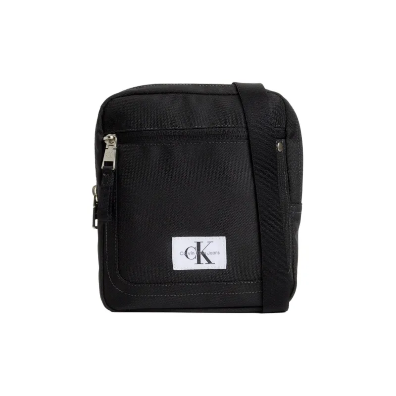 CALVIN KLEIN Recycled Polyester Shoulder Bag, Crossbody Bag Men's Black-0