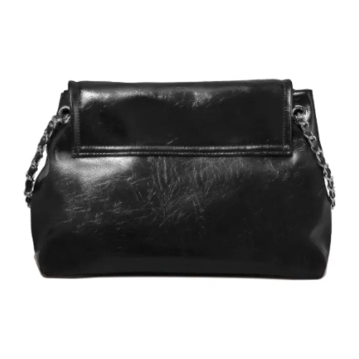 FOXER Synthetic Leather Shoulder Bag Large Size Women's Black-2