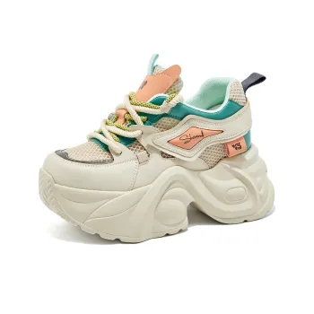 Shoe cabinet floral language Chunky Sneakers Women's Low Top Beige