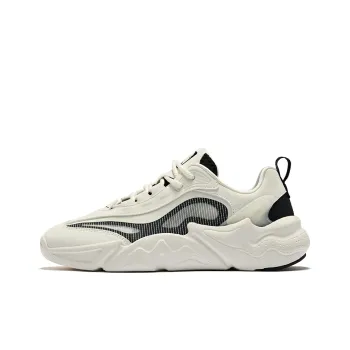 Erke Song 3.0 Cushioning, Wear Resistant Low Top Chunky Sneakers Women's Microcrystal White Jet Black
