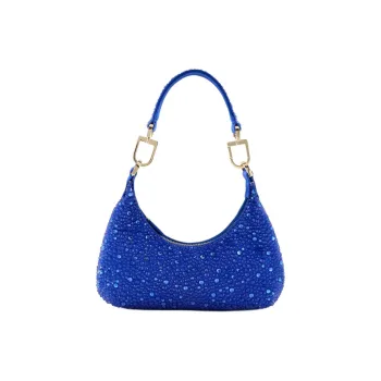 GIORGIO ARMANI Viscose Vagabond Bag Handbag Shoulder Bag Mini Women's Blue