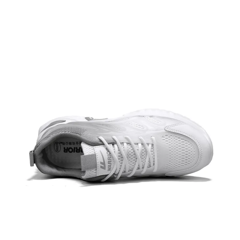 WARRIOR Chunky Sneakers Men Low Top Beige Gray Gradient/White Blue Gradient-3
