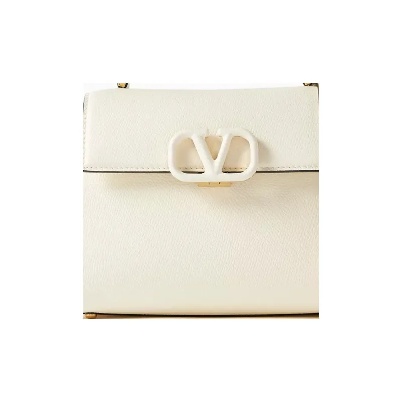 Valentino Cow Leather Crossbody Bag, Handbag Mini Women's Cream-3