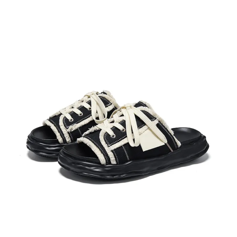 Chi Wolf Slide Slippers Unisex Black/White-1