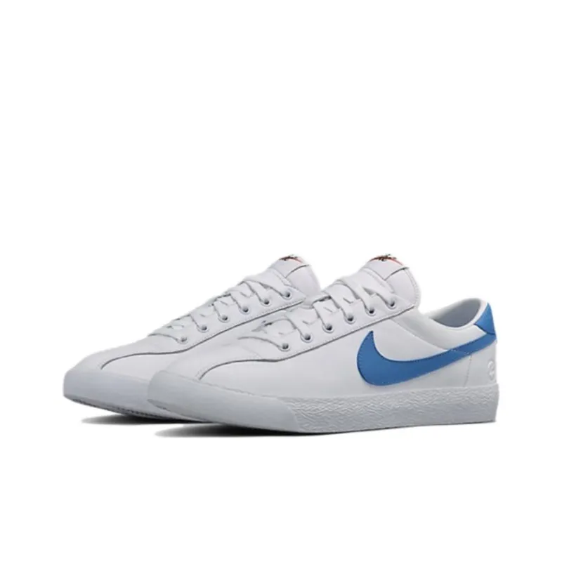 Fragment Design x Nike Zoom Lauderdale Slip Resistant Cushioning Low Top Skateboard Shoes Men's White Blue-2