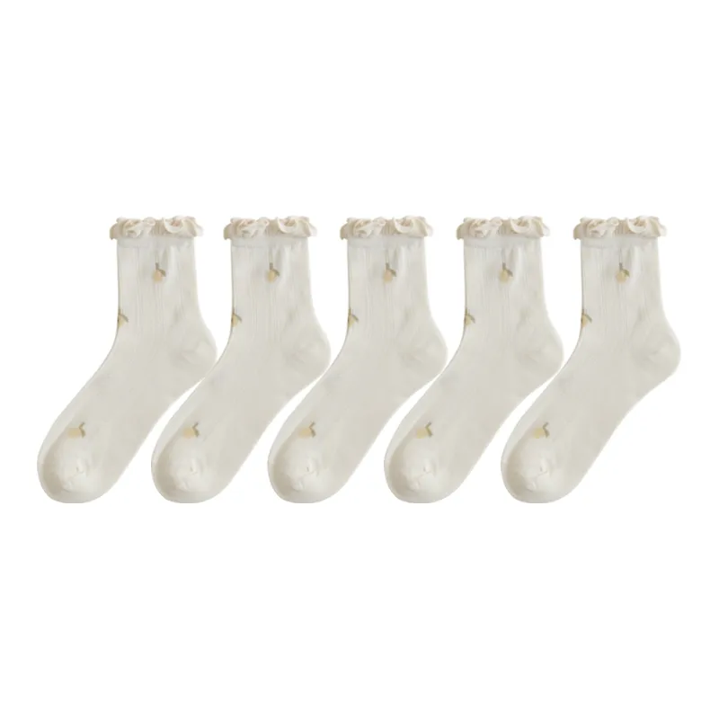 XXLLG Mid Calf Socks Women's 5 Pack-9